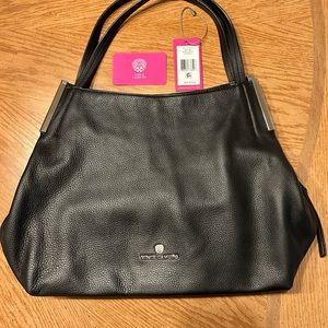 Vince Camuto Black Leather Tote Bag
